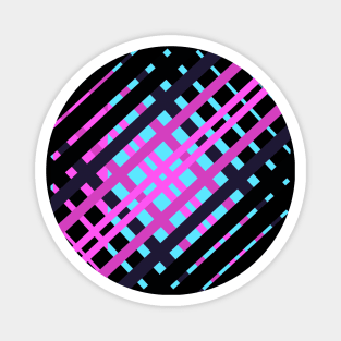 Geometric pop art abstract pink black Magnet
